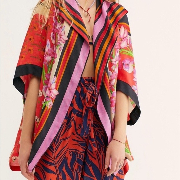 Free People Tops - Free People short Kimono Coverup multicolor one size